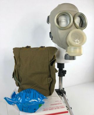 Chinese 64a - M Gray Rubber Gas Mask Set: Carrier Bag,  Nato 40mm Filter - Nos M55