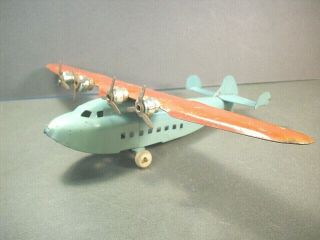 Vintage 1930s Wyandotte Pressed Steel Toy China Clipper Airplane 9 " Orig.  Paint
