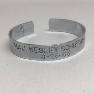 Vtg Viva Vietnam Pow Mia Bracelet Major Wesley Schierman 8 - 28 - 65 Stainless Steel