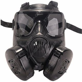 Airsoft M50 Gas Mask Double Filter Fan Cs Edition Perspiration Dust Face Guard