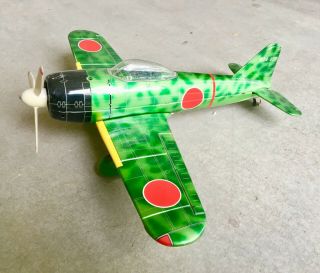 Vintage Tin Airplane Japanese Zero Made In Japan By Leadworks