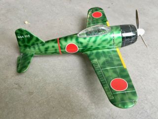 Vintage Tin Airplane Japanese Zero Made in Japan by Leadworks 2