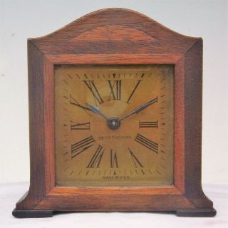 Vintage Seth Thomas Miniature Mini Wood Wind Up Mantle Clock