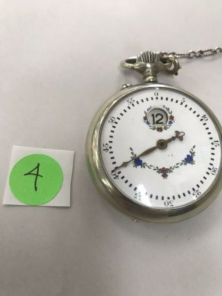Early Brevet Jump Hour Stem Wind Pocket Watch With Fancy Dial