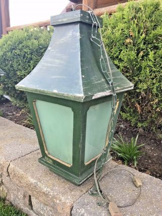 Antique Vintage Plug - In Pendant Hanging Lantern Light Porch Patio Pergola