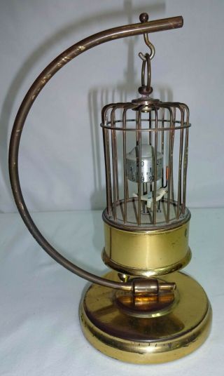 Vintage German J.  Kaiser Mechanical Brass Bird Cage Alarm Clock Parts/repair