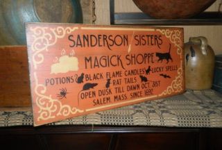 Primitive Wood Halloween Sign Sanderson Sisters Magic Spells