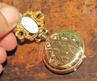 Antique 14kt Gold Waltham Ladies 0s Pocket Watch Art Nouveau Case