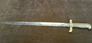 Civil War Zouave Rifle Brass Handle Bayonet