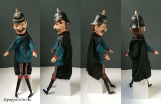 1850 - 1920 ' s Victorian Wooden POLICE Hand Puppet Antique Punch & Judy 2