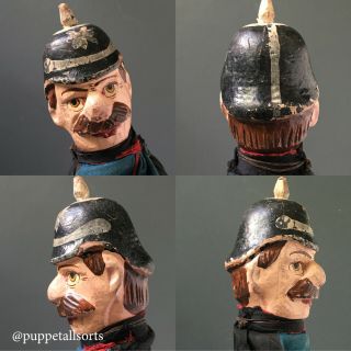 1850 - 1920 ' s Victorian Wooden POLICE Hand Puppet Antique Punch & Judy 3