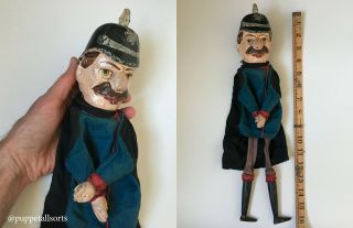 1850 - 1920 ' s Victorian Wooden POLICE Hand Puppet Antique Punch & Judy 6