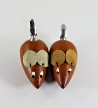 Vintage Mid Century Modern Danish Teak Mouse Bottle Openers 2