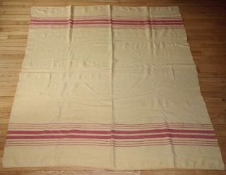 (n12) : Antique Organic Wool Homespun Blanket 2 - Panel Center Seam