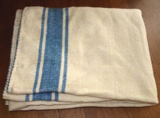 (n14) : Antique Organic Wool Homespun Blanket 2 - Panel Center Seam
