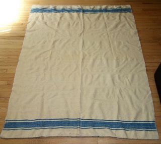 (N14) : Antique Organic Wool Homespun Blanket 2 - Panel Center Seam 2