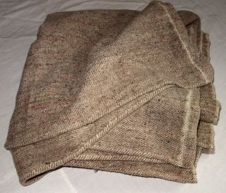 (n18) : Antique Organic Wool Homespun Blanket 2 - Panel Center Seam