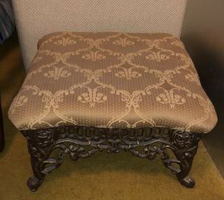 Cast Iron Victorian Foot Stool Vintage Antique Furniture,