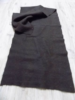 Antique 1900s Hand - Woven Heavy Wool Fabric Dark Brown 0,  66x2,  1m Storage Condit.