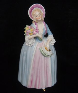 Erphila Vintage Germany Porcelain Figurine Woman With Flower