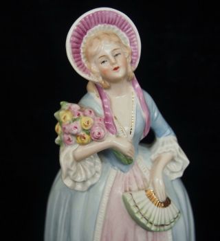 ERPHILA Vintage Germany Porcelain Figurine Woman With Flower 6