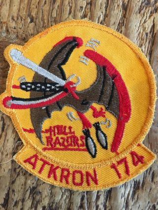 Extremely Rare Vietnam Era Atkron 174 Hell Razors Attack Squadron Patch