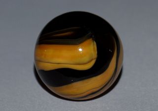 VINTAGE MARBLES SHOOTER CHRISTENSEN CAC FLAME SWIRL H/O 3/4 