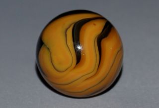 VINTAGE MARBLES SHOOTER CHRISTENSEN CAC FLAME SWIRL H/O 3/4 