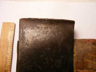 Maker marked ???Now & Nealley,  Bangor ? Axe with Handle,  shows use 4