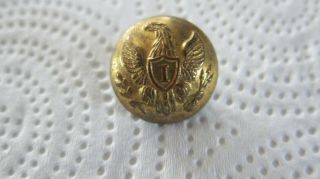 Civil War Infantry Eagle " I " Button B/m D.  Evans & Co.