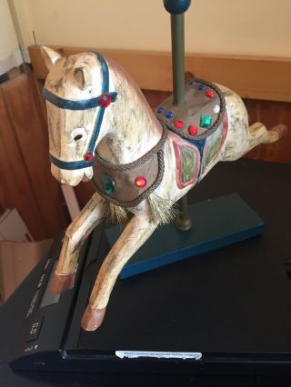 WOODEN CAROUSEL HORSE PAINTED VINTAGE 4