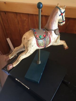 WOODEN CAROUSEL HORSE PAINTED VINTAGE 5