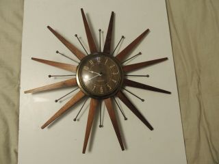 Vintage Westclox Electric Starburst Sunburst Clock Mid Century Modern