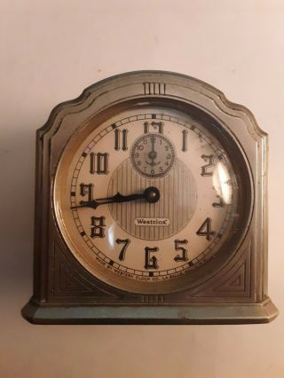 Vintage Westclox Dura Model 61 - C Art Deco Cathedral Alarm Clock