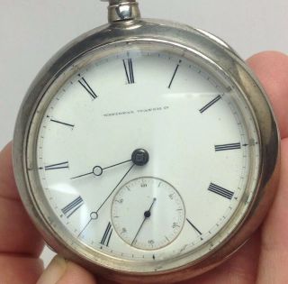 Antique Elgin H.  H.  Taylor Coin Silver 18s Key - Wind Pocket Watch C.  1870 - 71 (e35)