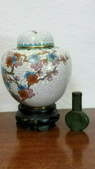 Antique Chinese Cloisonne Vase Pot Ginger Jar,  Early To Mid 20th Century