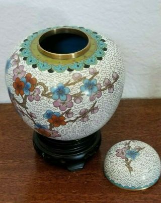 Antique Chinese Cloisonne Vase Pot Ginger Jar,  Early to Mid 20th Century 4