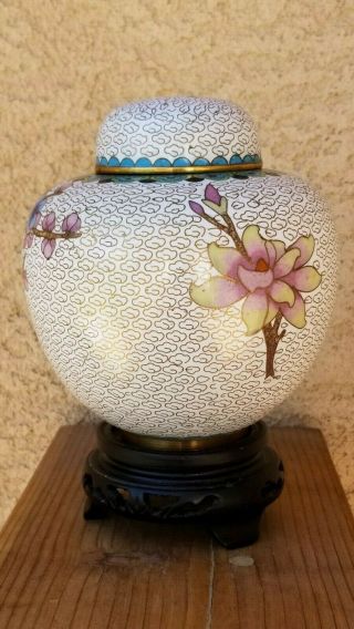 Antique Chinese Cloisonne Vase Pot Ginger Jar,  Early to Mid 20th Century 8