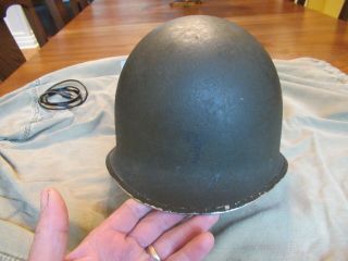 Wwii Us M1 Helmet Fixed Bale With Early Westinghouse Liner