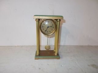 Lux Portico Miniature 30 Hour Pendulette Clock Circa.  1930 3