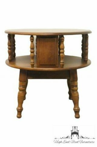 Heywood Wakefield Old Colony 28 " Round Maple Rotating End Table