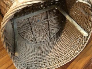 Pair 2 Vintage Wicker Rattan Egg Chairs Pod Scoop Mid Century 4