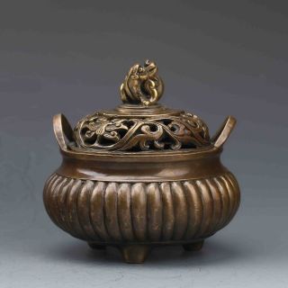 Chinese Bronze Hand - Carved Incense Burner Ming Dynasty Xuande Mark