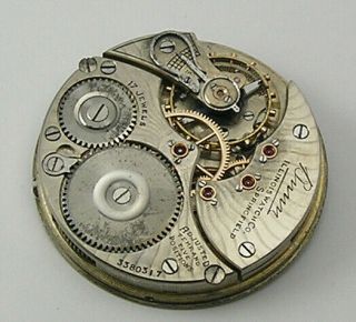Illinois 16 Size,  17 Jewels Pocket Watch Movement Model 9,  Grade Bunn Made 1918