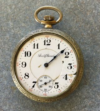 9 vintage pocket watches with display case South Bend Waltham Biltmore 12