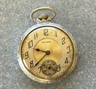 9 vintage pocket watches with display case South Bend Waltham Biltmore 4