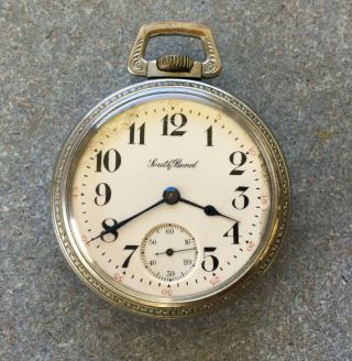 9 vintage pocket watches with display case South Bend Waltham Biltmore 6