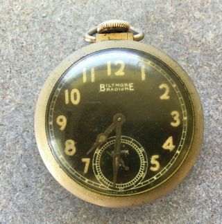 9 vintage pocket watches with display case South Bend Waltham Biltmore 8