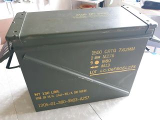 A257 Ammo Can 1500 Cartridges 7.  62mm Empty 18x14.  25x8 "