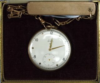 Vintage Elgin Deluxe Pocket Watch 14 Size 17j Pristine W/ Box & Fob